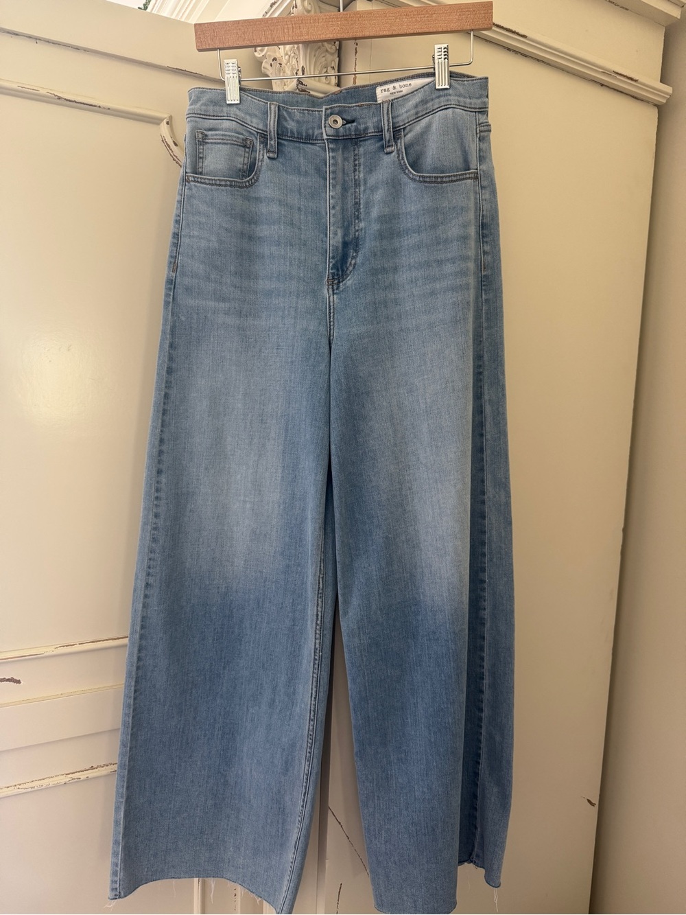 Rag and bone High-Rise Wide Light Blue